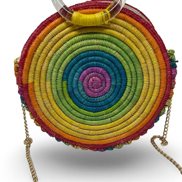 Poolside rainbow Le circle mini bag with gold chain - Picture 6 of 6